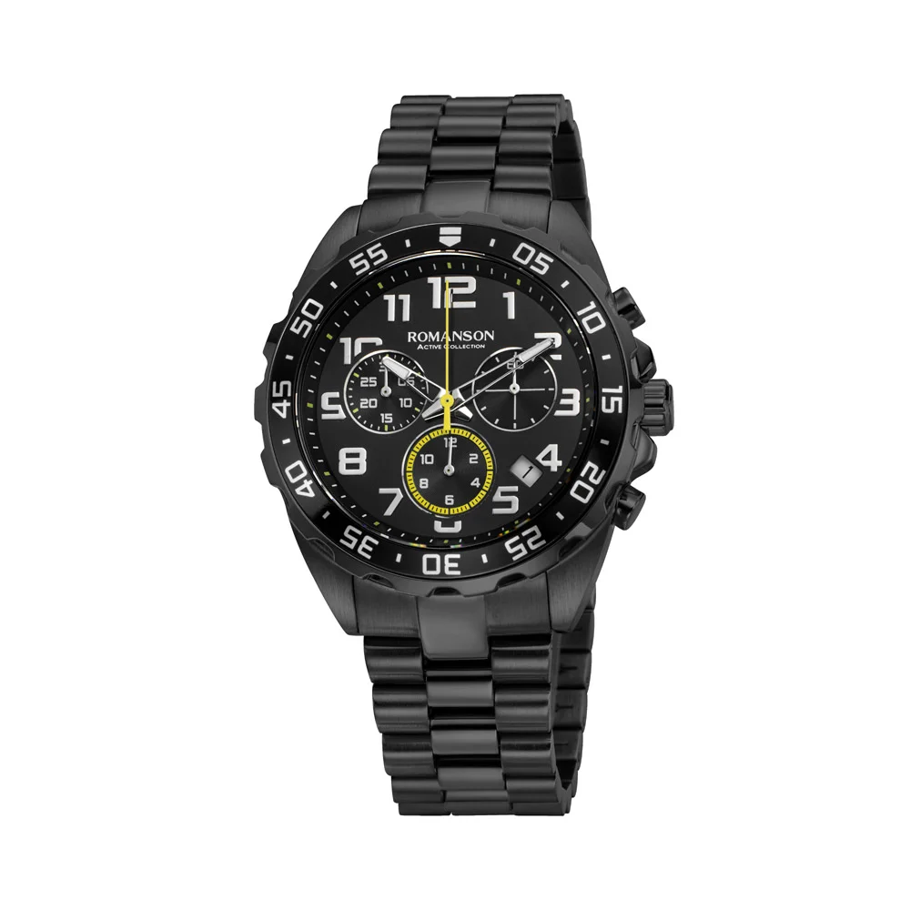 Romanson Black Dial Analog Stainless Steel Strap Watch for Men - Image 2