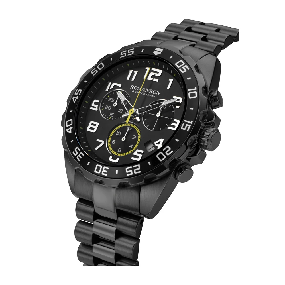 Romanson Black Dial Analog Stainless Steel Strap Watch for Men - Image 3