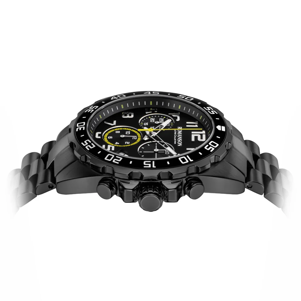Romanson Black Dial Analog Stainless Steel Strap Watch for Men - Image 4