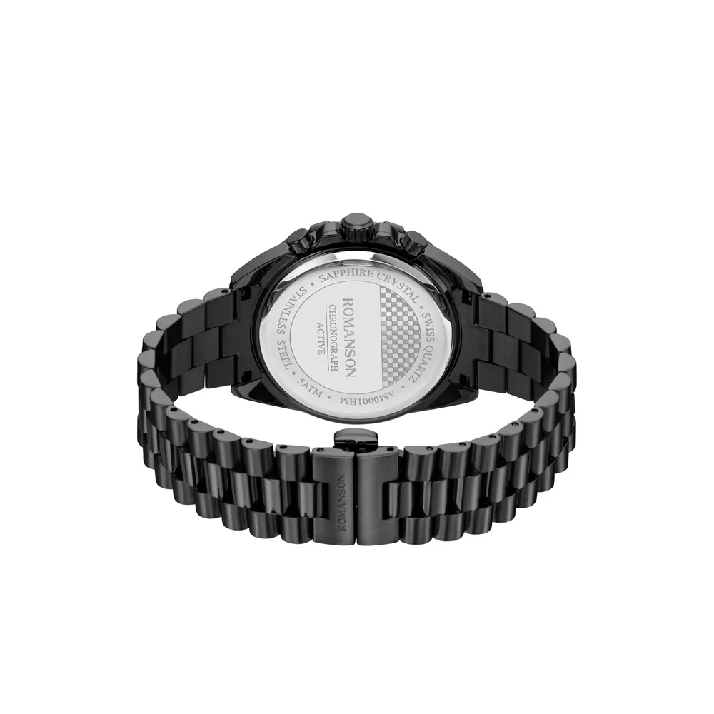 Romanson Black Dial Analog Stainless Steel Strap Watch for Men - Image 5