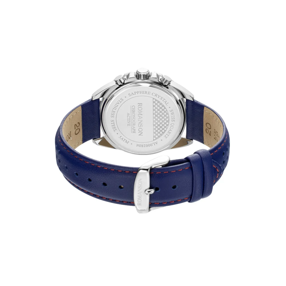 Romanson Black Dial Analog Leather Strap Chronograph Watch for Men - Image 15