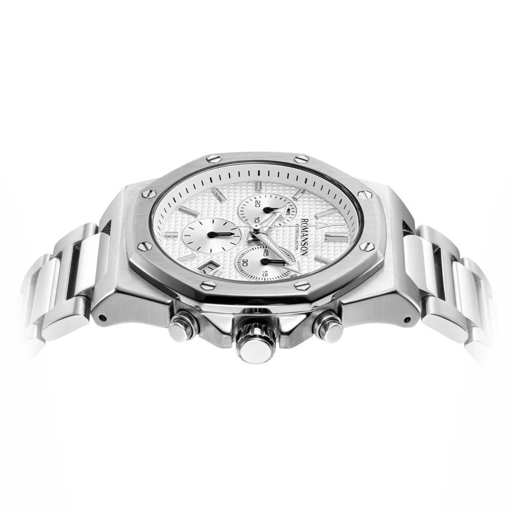 Romanson Black Dial Stainless Steel Strap Chronograph Watch for Men - Image 19