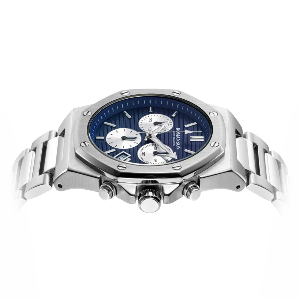 Romanson Black Dial Stainless Steel Strap Chronograph Watch for Men - Image 14