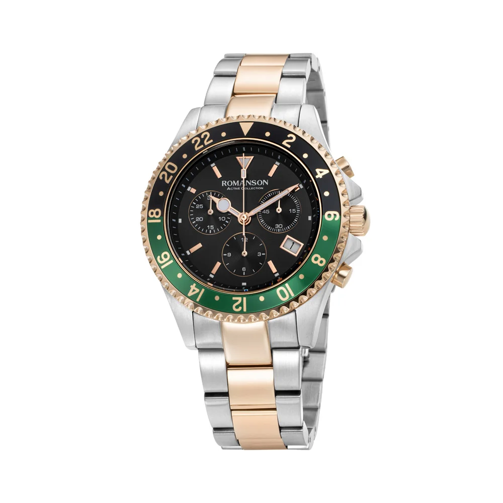 Romanson Black Dial Stainless Steel Strap Chronograph Watch for Men - Image 22