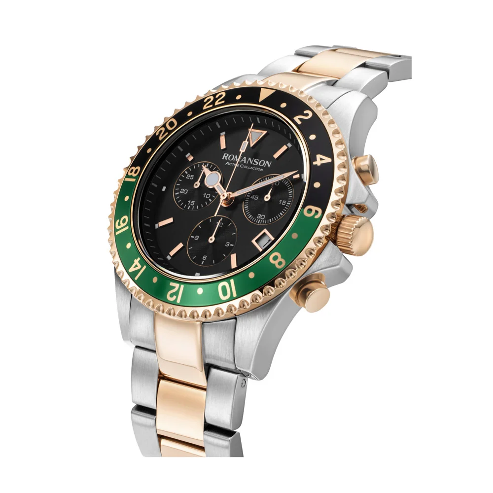 Romanson Black Dial Stainless Steel Strap Chronograph Watch for Men - Image 23