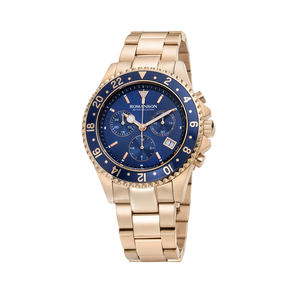 Romanson Black Dial Stainless Steel Strap Chronograph Watch for Men - Image 17