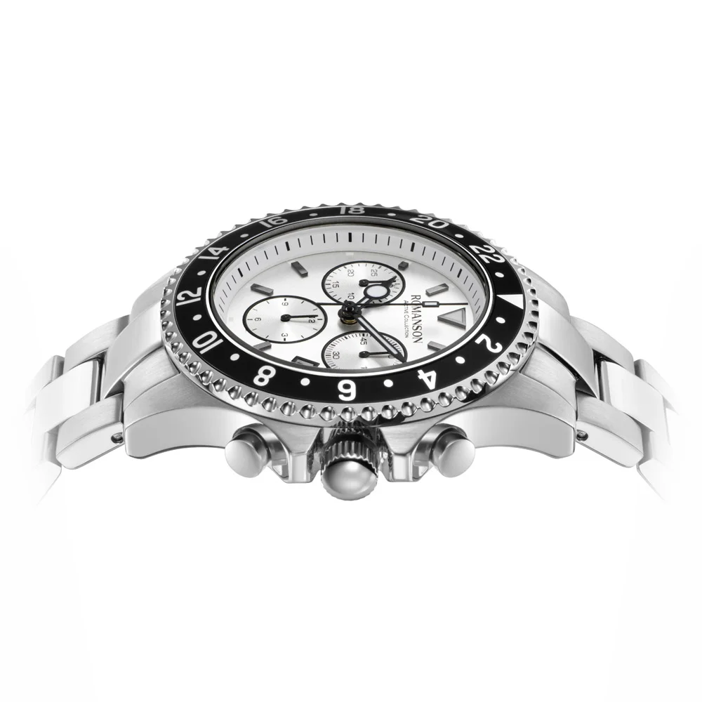 Romanson Black Dial Stainless Steel Strap Chronograph Watch for Men - Image 14