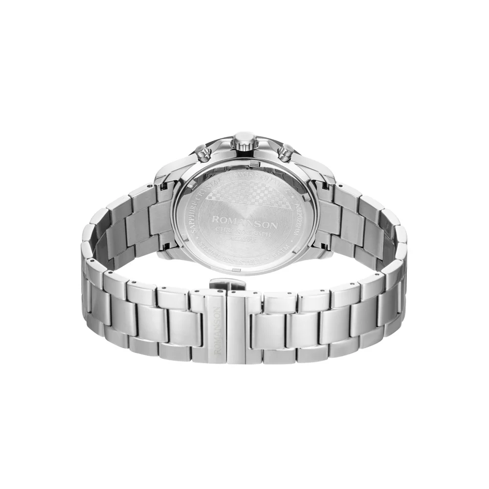 Romanson Black Dial Stainless Steel Strap Chronograph Watch for Men - Image 10