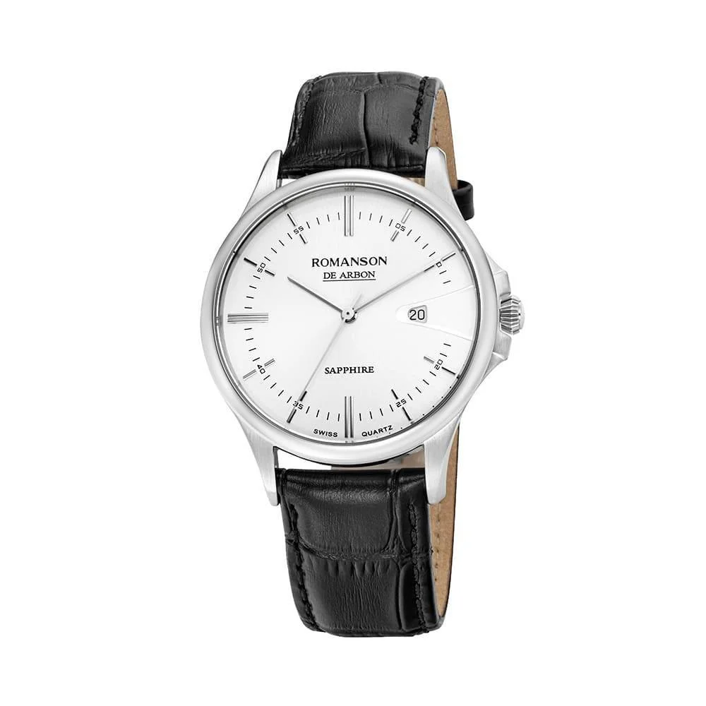Romanson White Dial Analog Leather Strap Watch for Women - Image 3
