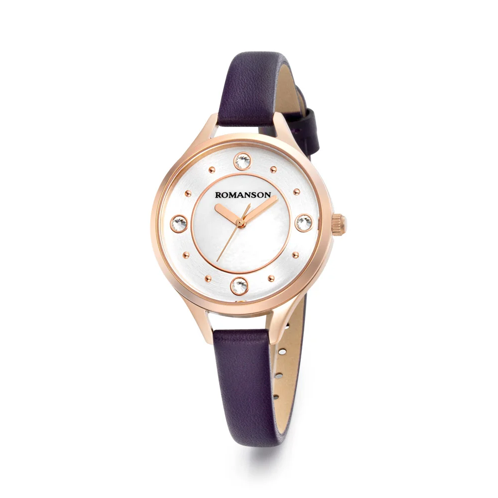 Romanson White Dial Leather Strap Analog Watch for Women - Image 8