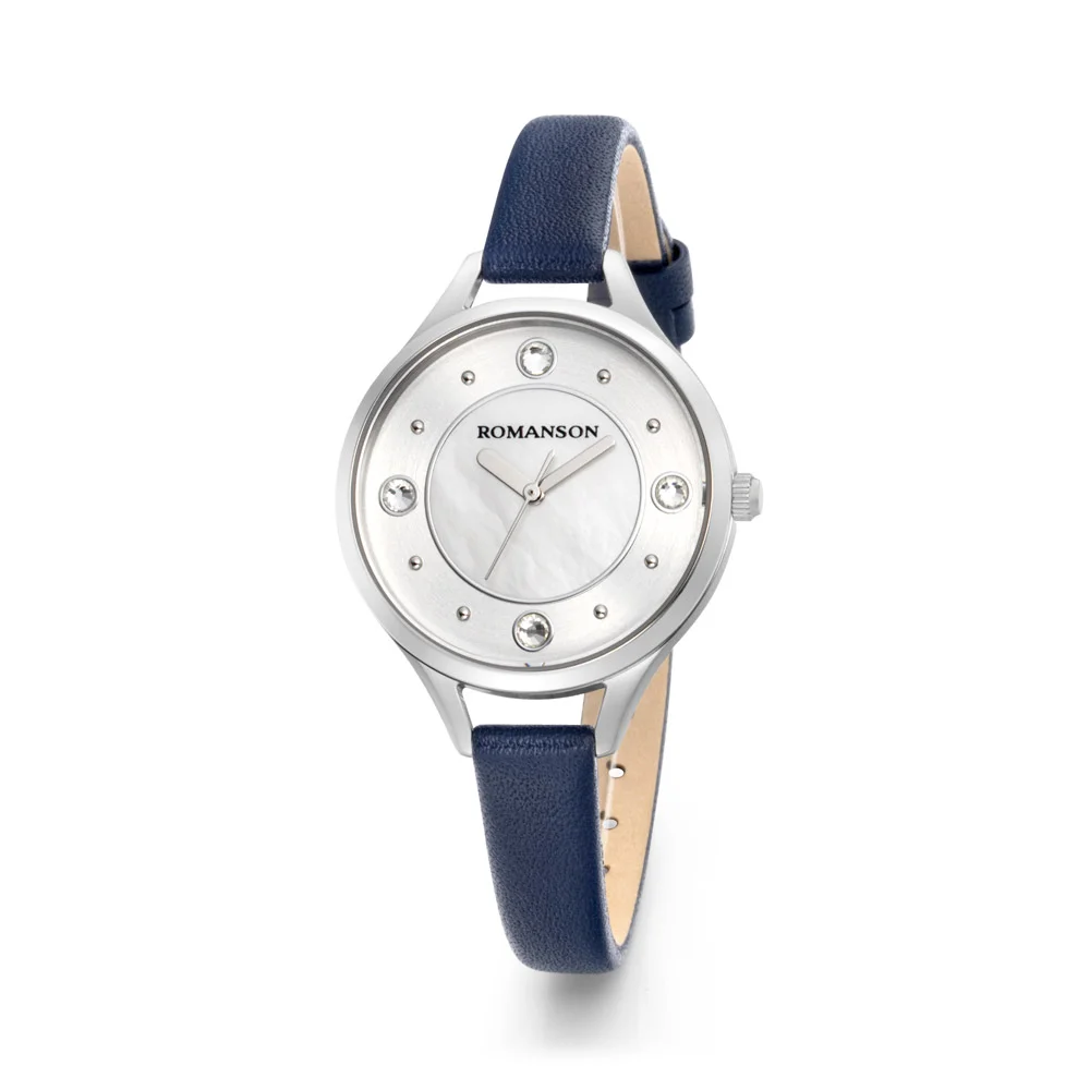 Romanson White Dial Leather Strap Analog Watch for Women - Image 6