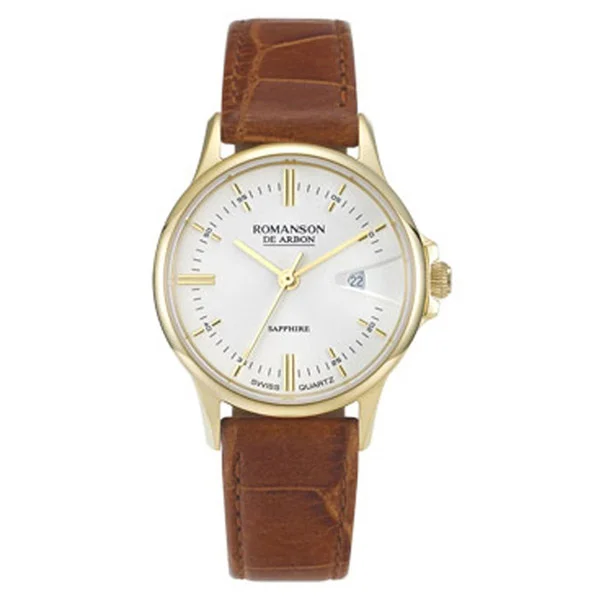 Romanson White Dial Analog Leather Strap Watch for Women - Image 5