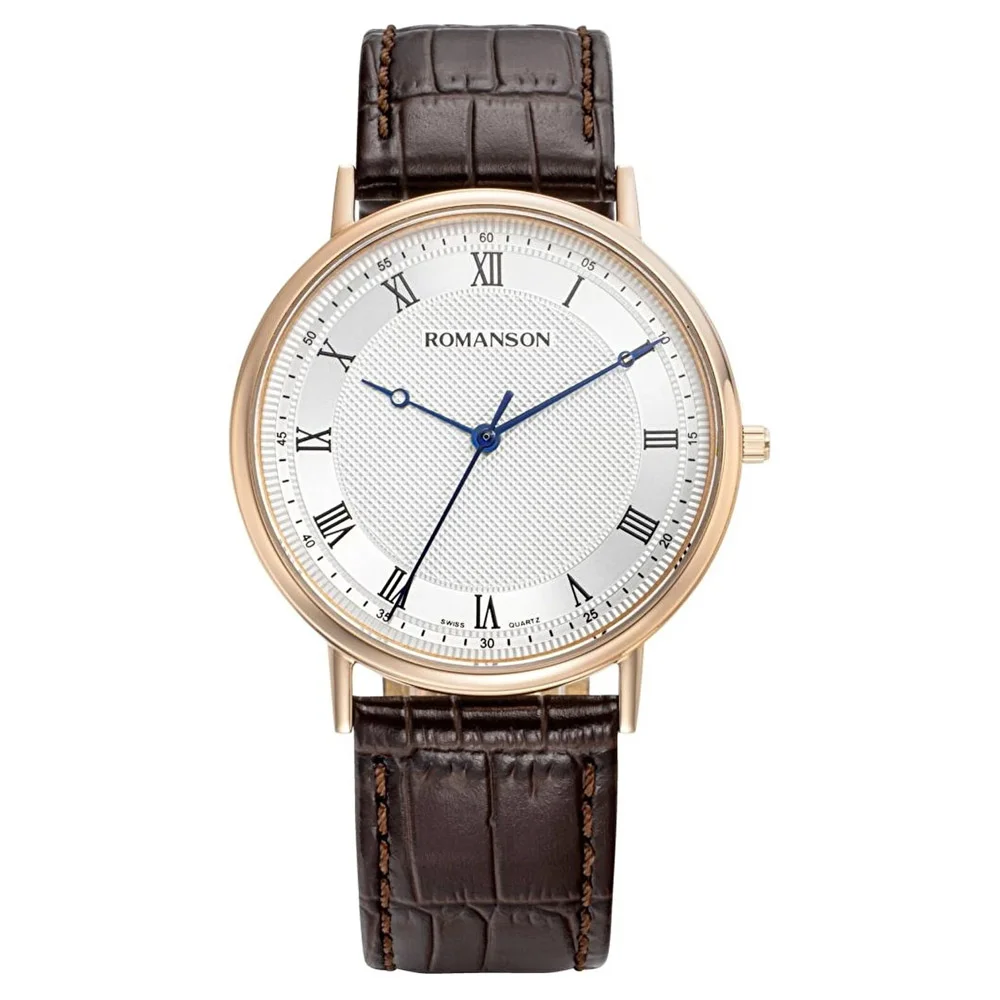 Romanson White Dial Analog Leather Strap Watch for Men - Image 3